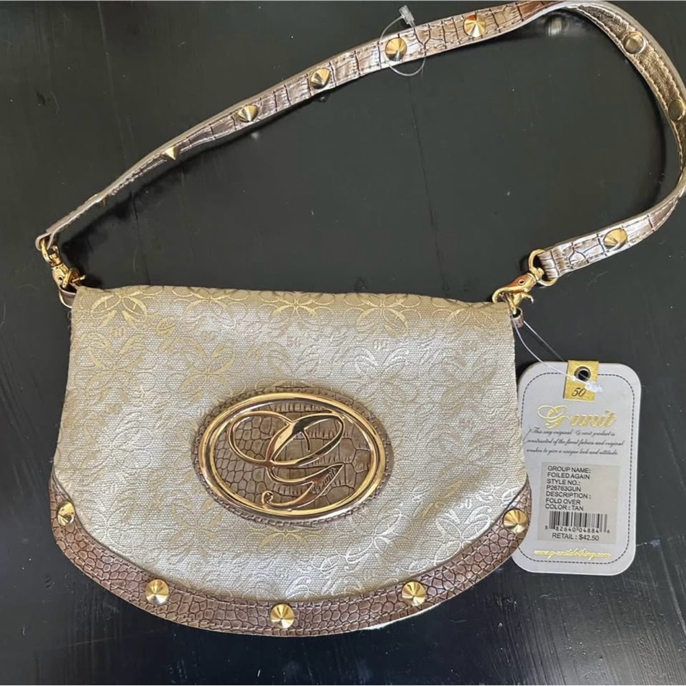 Elegant Gold and Brown Women's Bag- G unit NWT